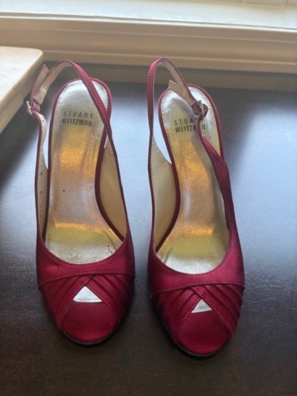 Stuart Weitzman Red Jeweled Heels